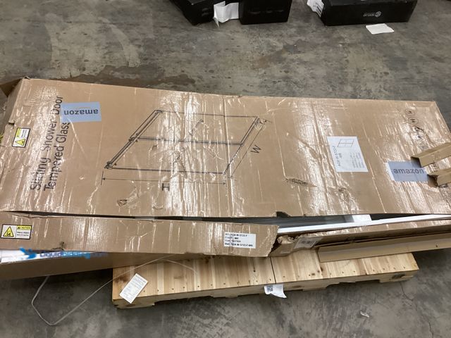 Lot 49-5486791 - Sliding Shower Door Tempered Glass (AG8-W-S722-F-MB) 48'', Item is Factory Sealed