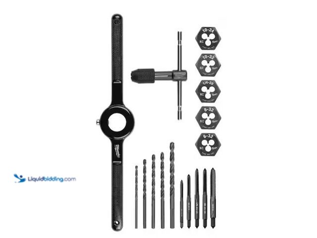 Lot 49-3433478 - Milwaukee SAE Tap and Die Set, Model # 49-22-5600, Slightly used, Missing two pieces (15 pcs. includ...