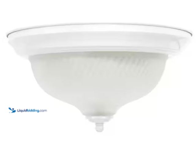 Lot 49-1549194 - (2 units) 1- Hampton Bay 11 in. 2-Light Brushed Nickel Flush Mount with Frosted Swirl Glass Shade, M...