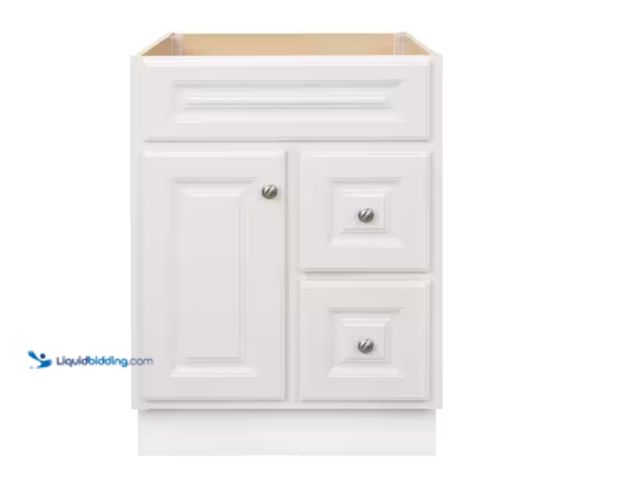 Lot 49-1622724 - Glacier Bay Hampton 24 in. Bathroom Vanity Cabinet without Top in White (Assembled), Model # HWH24D,...