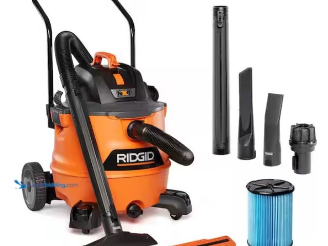 Lot 49-3470863 - RIDGID 16 Gal. 6.5 Peak HP NXT Shop Vacuum Wet Dry Vac with Cart, Fine Dust Filter, Hose and Accesso...