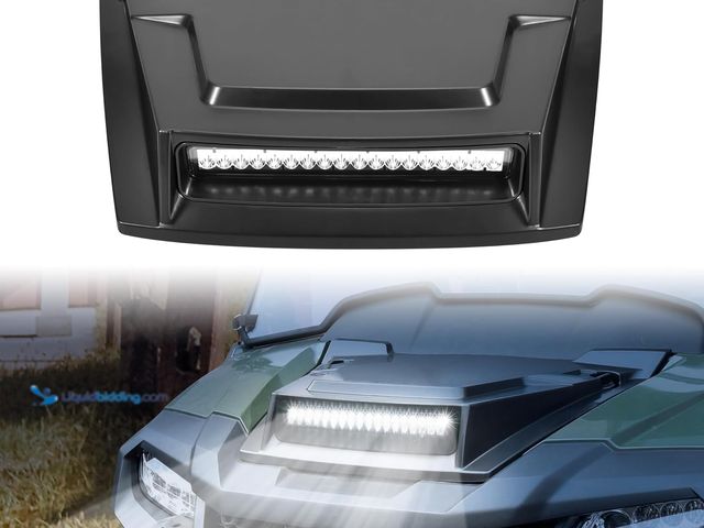 Lot 49-5437480 - SAUTVS Sport Hood Scoop with LED Spotlight for Honda Pioneer 700 2P 4P 14-25, Sporty Hood Scoop with...