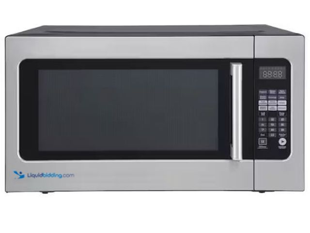 Lot 49-1577078 - Magic Chef 24.4 in. W. 2.2 cu. ft. Countertop Microwave Oven in Stainless Steel, with Gray Cavity, M...