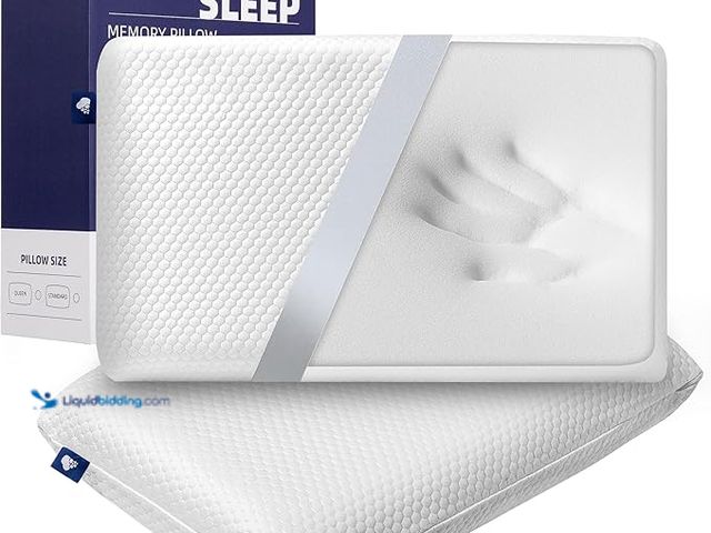 Lot 49-5433751 - Cooling Memory Foam Bed Pillow Adaptive Pillows for Neck Pain Relief Medium Firm Pillow for Side Bac...