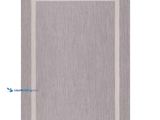Lot 49-2026108 - Beverly Rug Waikiki Grey/White 8 ft. x 10 ft. Bordered Indoor/Outdoor Area Rug, Model # HD-WKK20455-...