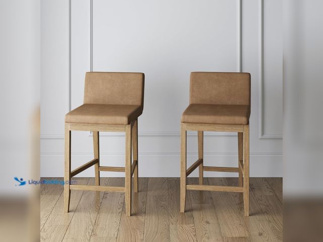 Lot 49-3531628 - Nathan James Gracie Modern Counter Height Bar Stool with Back, Counter Stool Upholstered Chair with ...