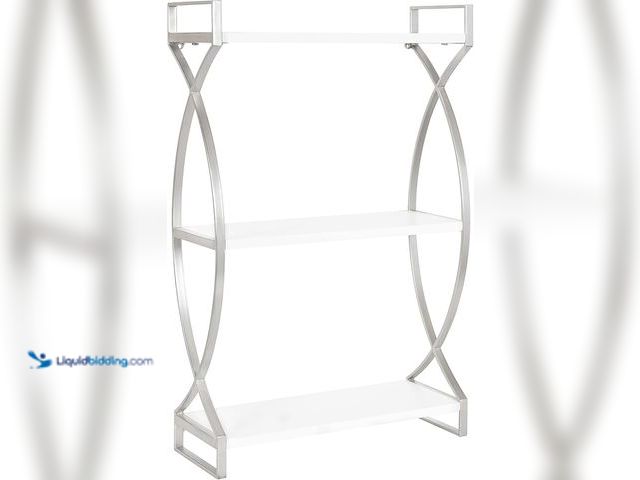 Lot 49-1557274 - Kate and Laurel Arietta Modern Glam 3-Tier Wood and Metal Shelf; 18 x 7 x 28; Chic Contemporary Stor...