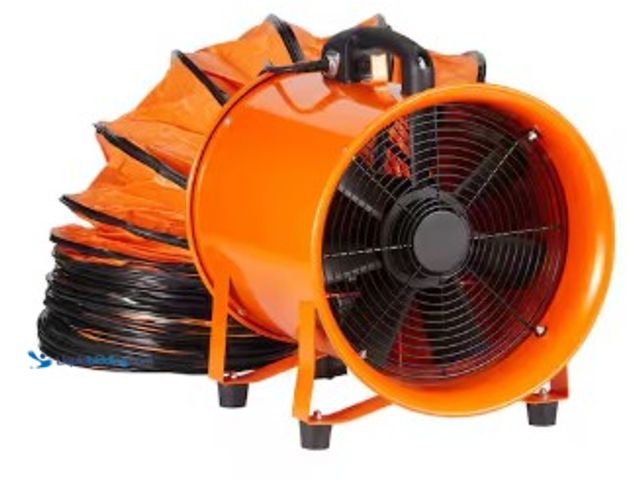 Lot 49-2022353 - VEVOR Portable Ventilator, 8 in. Heavy Duty Cylinder Fan with 16.4 ft. Duct Hose, 195 W 1070 CFM Blo...