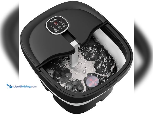 Lot 49-3528948 - HOSPAN Collapsible Foot Spa Electric Rotary Massage, Foot Bath with Heat, Bubble, Remote, and 24 Mot...