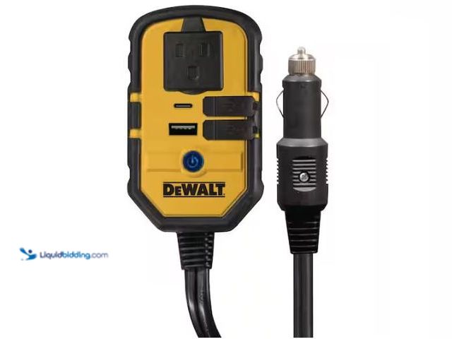 Lot 49-1514889 - DEWALT 140-Watt Portable Car Power Inverter with Dual USB Ports Model # DXAEPI140, Unused  Ref#HD072...