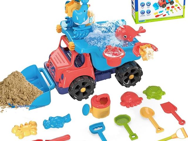 Lot 49-1548448 - Lot of 2 Dump Truck Kids Water Table for Toddlers Ages 3, 4, 5, 8, 10, Sand and Beach Sandbox Toys, ...