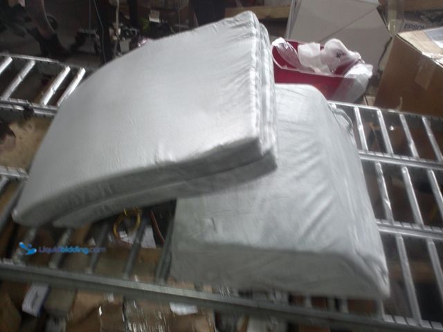 Lot 49-3466114 - 3pc Light Grey Memory Foam Flat Top Wedge Pillow Set, Slightly Used  Ref#MTMED0804