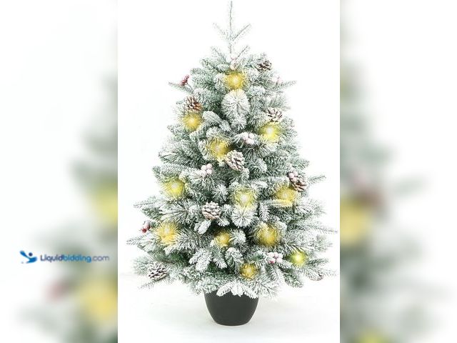 Lot 49-5447605 - 90cm Christmas Tree PE & Pine Needles & Bullet Branches Decorated with Pinecones Red Fruit Strings T...