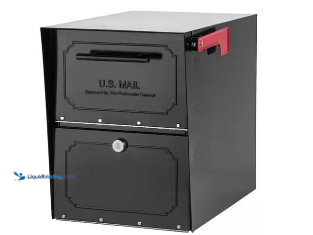 Lot 49-1571307 - Architectural Mailboxes Oasis Classic Black, Extra Large, Steel, Locking, Post Mount Parcel Mailbox ...