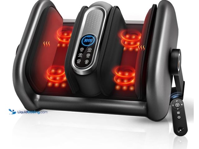 Lot 49-3431562 - JZBRAIN Shiatsu Foot Massager Machine with Heat : Deep Kneading Foot Massager with Vibration for Pla...