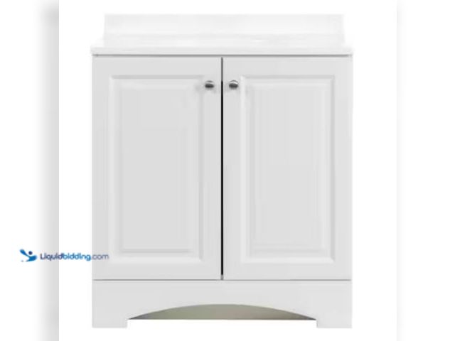 Lot 49-2004486 - Glacier Bay 31 in. Single Sink White Freestanding Bath Vanity with White Cultured Marble Top (Assemb...