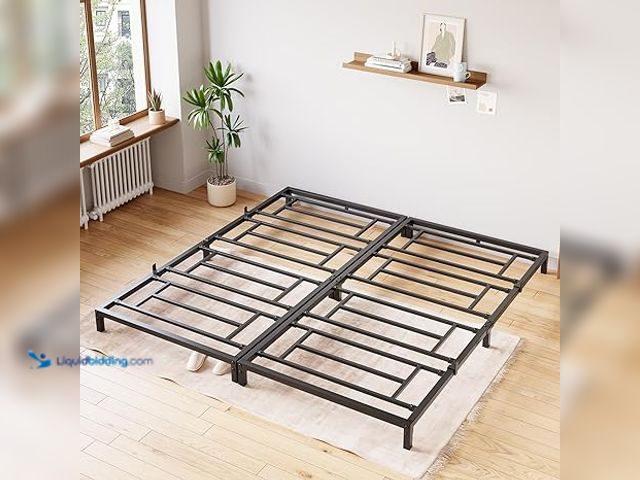 Lot 49-3531709 - Garvee 6 in Bed Frame - Sturdy Metal Platform Full Size, Metal Bed Frame Heavy Duty Steel Slat Suppo...