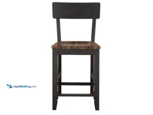 Lot 49-5459337 - Steve Silver Co. Bermuda Black/Dark Acacia Counter Stool. Model #:
BEM500CC. Unused with hardware.