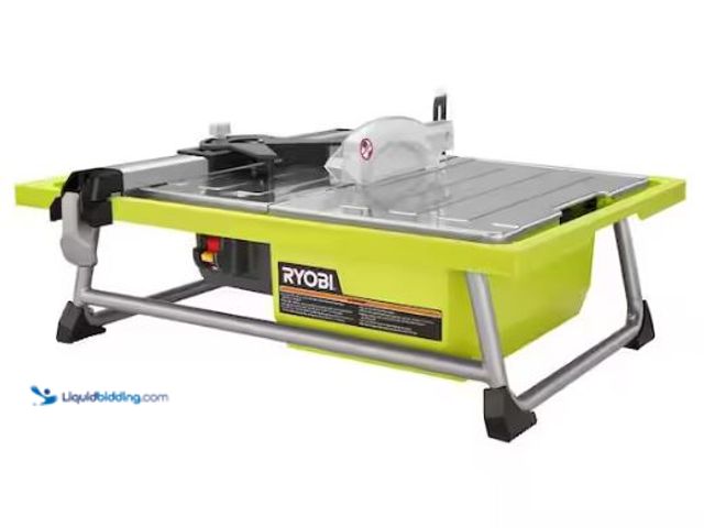 Lot 49-1569645 - RYOBI 4.8 -Amps 7 in. Blade Corded Tabletop Wet Tile Saw, Model # WS722, Used, Works.  Ref#SB0120