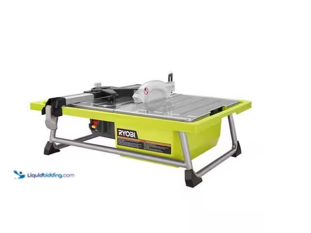 Lot 49-1566862 - RYOBI 4.8 -Amps 7 in. Blade Corded Tabletop Wet Tile Saw, Model # WS722, Unused, Power on  Ref#SBS01...