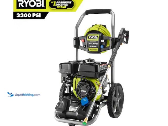 Lot 49-1627625 - RYOBI 3300 PSI 2.4 GPM Cold Water Gas Pressure Washer with 212cc Engine Model # RY80589, Slightly Us...