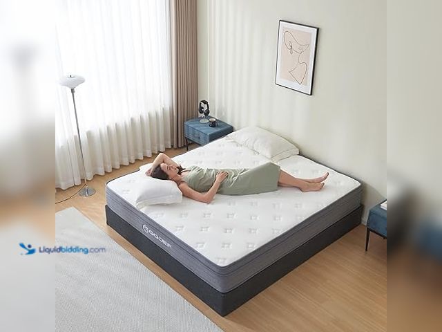 Lot 49-5479119 - Gojef Full Size Mattress, 12 Inch Hybrid Mattress in a Box with Independent Pocket Spring - Zoned Su...