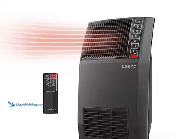 Lot 49-5486518 - Lasko
1500-Watt 20 in. Black Electric Console Ceramic Space Heater with Tip-Over Switch, Adjustable...