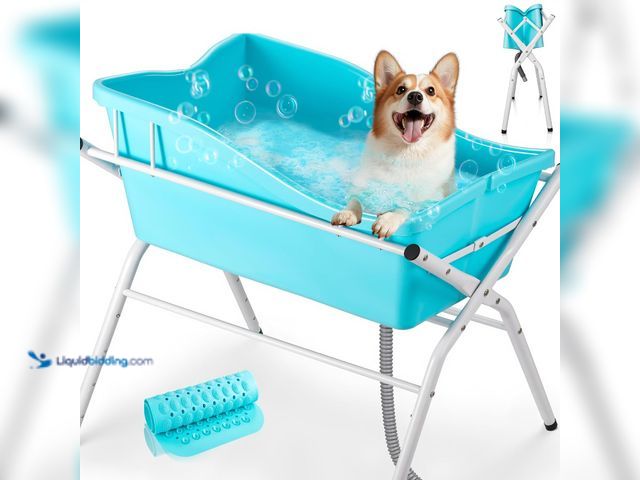 Lot 49-5545070 - Dog Bath Tub, Portable Dog Washing Bathing Station, 3 Levels Elevated Foldable Dog Bath for Shower a...