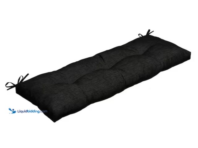 Lot 49-2000485 - ARDEN 48 in. x 18 in. Rectangular Outdoor Plush Modern Tufted Bench Cushion, Black Leala, Model # ZQ...