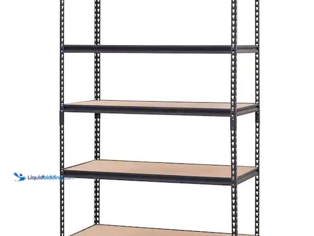 Lot 49-5545606 - Muscle Rack
5-Shelf Heavy Duty Adjustable Metal Garage Storage Shelving Unit in Black (48 in. W x 7...