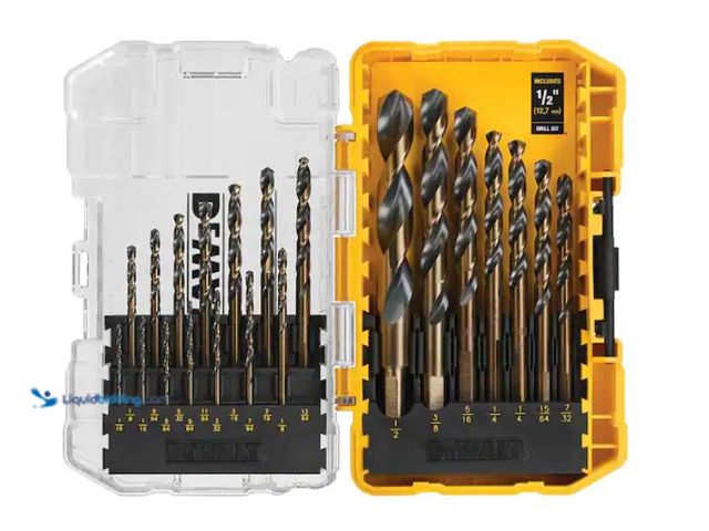Lot 49-1578369 - DEWALT Black and Gold Twist Drill Bit Set, Model # DWA1181, Slightly used, One bit is broken.   Ref#...