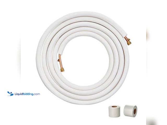 Lot 49-3564923 - TURBRO 16 ft. Mini Split Line Set, 1/4 in. and 3/8 in. O.D. Copper Pipes Tubing, Thickened PE Insula...