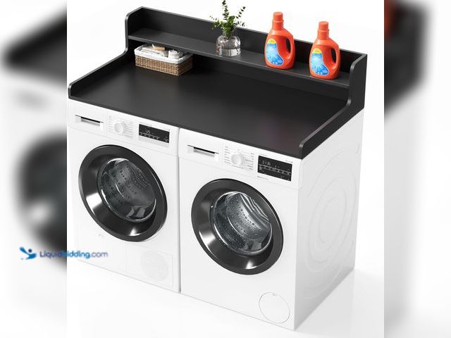 Lot 49-5406160 - SpaceAid Washer Dryer Countertop with 2-Tier Shelf, Wood Topper with Edge, 54" Width x 27.5" Depth C...