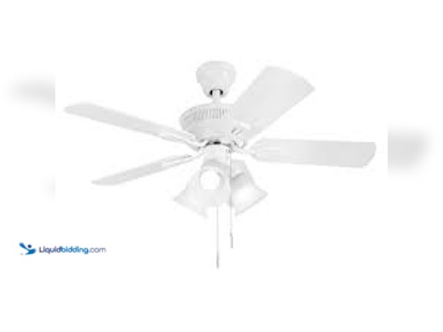Lot 49-5411878 - Hampton Bay Glendale 42 in. LED Indoor White Ceiling Fan with Light Kit. Model # AM212-WH. Unused