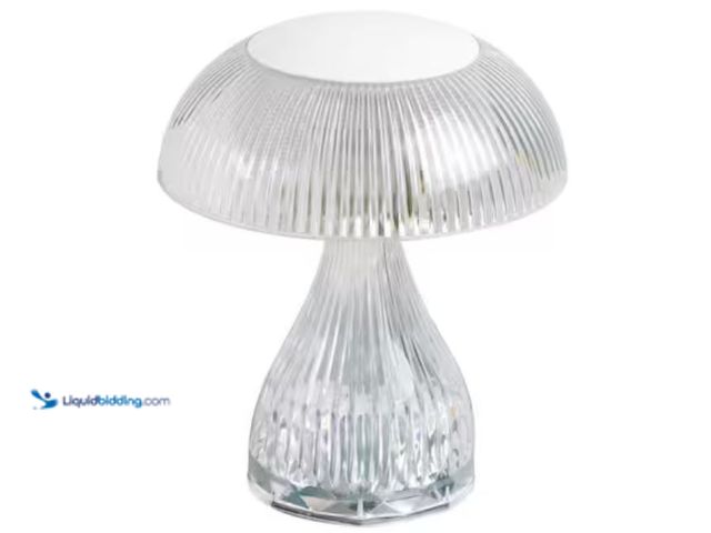 Lot 49-3614585 - Lot of (2) 7.1 in. Lithaus Rechargeable RGB Night Light Bulb Mushroom Crystal Lamp with USB Charging...