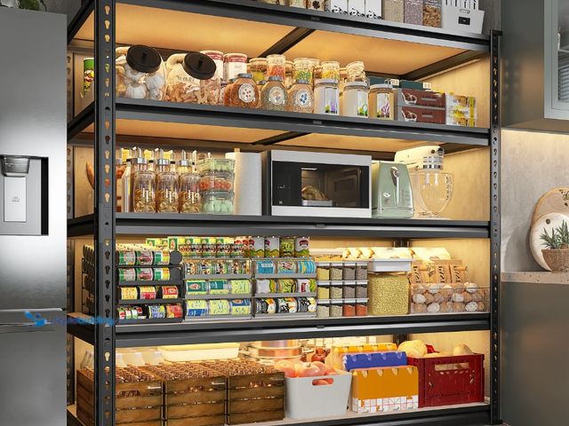 Lot 49-3481628 - REIBII 3000LBS Garage Shelving Unit Heavy Duty Storage Shelves 5-Tier Metal Shelves for Pantry Indus...