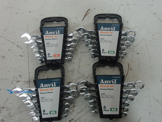 Lot 49-3616745 - (4-Pack) Anvil 6-Piece SAE Combination Wrench Sets with Case - Unused Model # 91942  Ref#HDPA0727