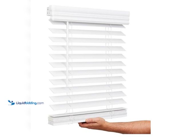 Lot 49-3481703 - Lotus & Windoware Cordless, 2 Inch Faux Wood Blind, 23" Wide x 60" Long, Window Blinds, Blinds & Sha...