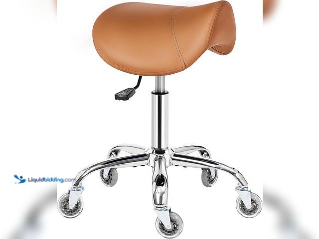 Lot 49-3527725 - BEWISHOME Rolling Saddle Stool,Height Adjustable Saddle Stool with Wheels,Ergonomic- Comfortable 360...
