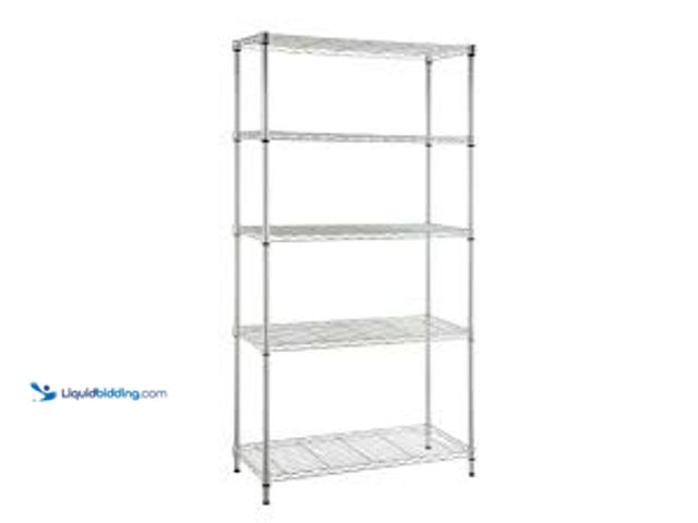 Lot 49-5436259 - HDX 5-Tier Steel Wire Shelving Unit in Chrome (36 in. W x 72 in. H x 16 in. D). Model # 21656CPS. Ne...
