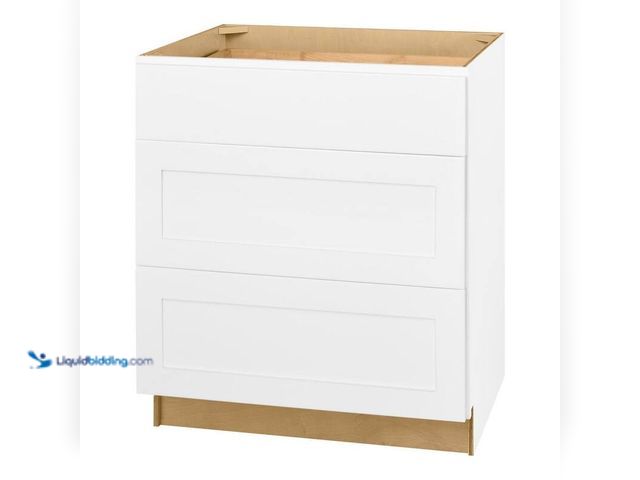 Lot 49-5406217 - Hampton Bay Avondale 30 in. W x 24 in. D x 34.5 in. H Ready to Assemble Plywood Shaker Drawer Base K...