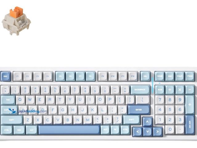 Lot 49-3517129 - Keyboard MCHOSE G98 Pro RGB Mechanical Flame Orange Switch Wireless (MC-G98S-2) Blue. Unused