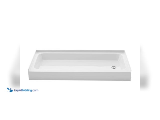 Lot 49-5538854 - Swiss Madison
Voltaire 60 in. L x 30 in. W Alcove Shower Pan Base with Right Drain in Glossy White....