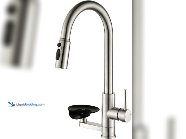 Lot 49-5539986 - Kitchen Faucet with Cup Washer Pull Down Sprayer Stainless Steel Kitchen Sink Faucet with Deck Plate...