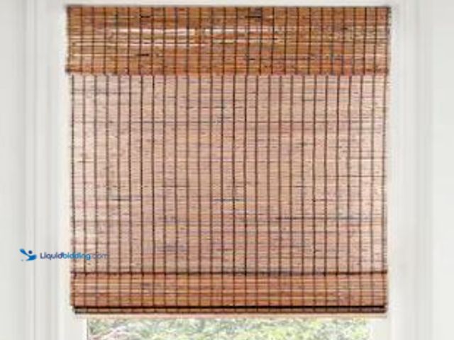Lot 49-1518217 - Chicology Premium True-to-Size Brown Beaver Cordless Light Filtering Natural Woven Bamboo Roman Shad...