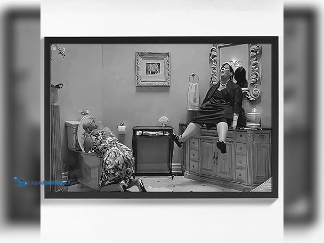 Lot 49-5435399 - Quarut Funny Bathroom Wall Art (2pack) Unused 12" x 8"