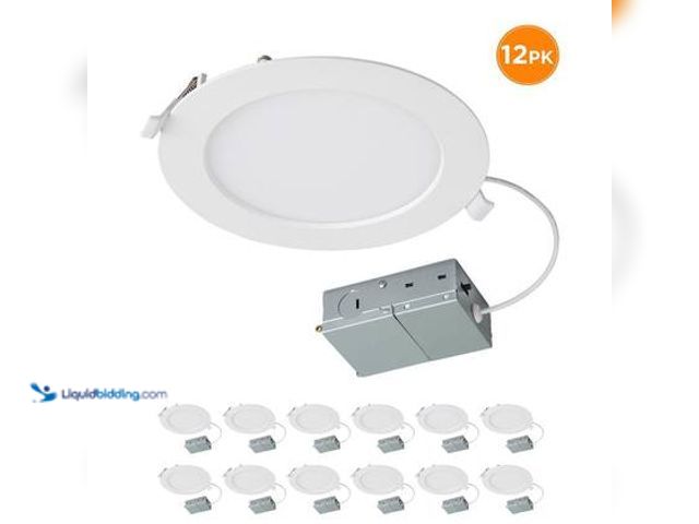 Lot 49-5572389 - ETI LIGHTING 12-pack TradePro 6 in. Canless Recessed Downlight LED Selectable CCT, New Construction ...