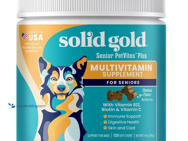 Lot 49-5551333 - Solid Gold PetVites™ Multivitamin Supplement, For Dogs, Bacon, 120 Soft Chews, 7.6 oz (216 g), Facto...