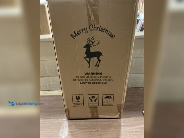 Lot 49-5413372 - Two piece lighted gold Christmas Deer Decoration (New) (No Factory Image)