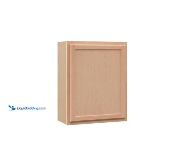 Lot 49-5553429 - Hampton Bay Recessed Panel 24 in. W x 12 in. D x 36 in. H Assembled Wall Kitchen Cabinet in Unfinish...